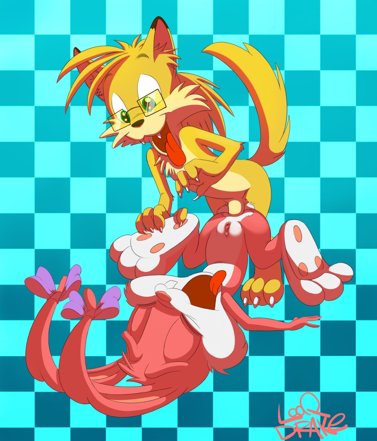 anthro babs_bunny female fur furry looqdrake male mammal orange_fur pink_fur rabbit rule34 straight tagme tiny_toon_adventures uncensored warner_brothers white_fur