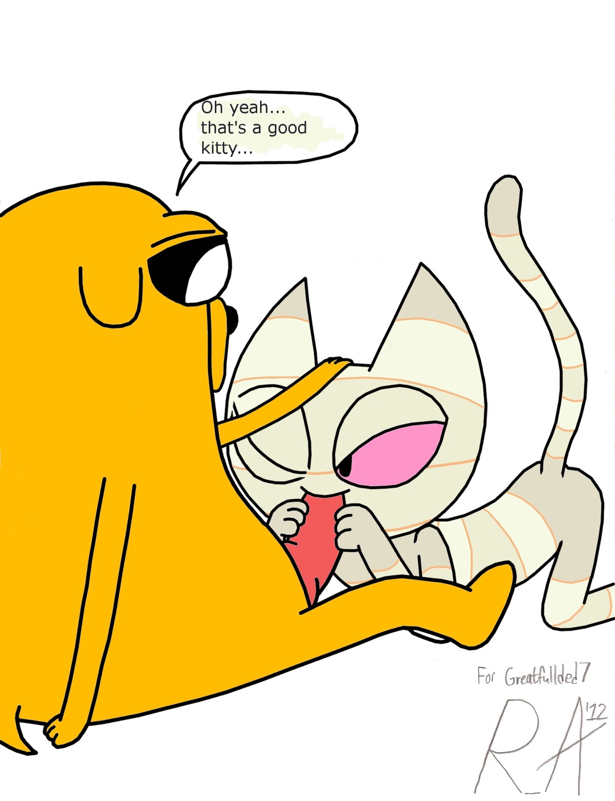 adventure_time blowjob canine canine_penis cat cat_girl catgirl dog female headpat headpat_during_blowjob interspecies jake_the_dog male me-mow penis random_anon rule34 sucking_penis tagme