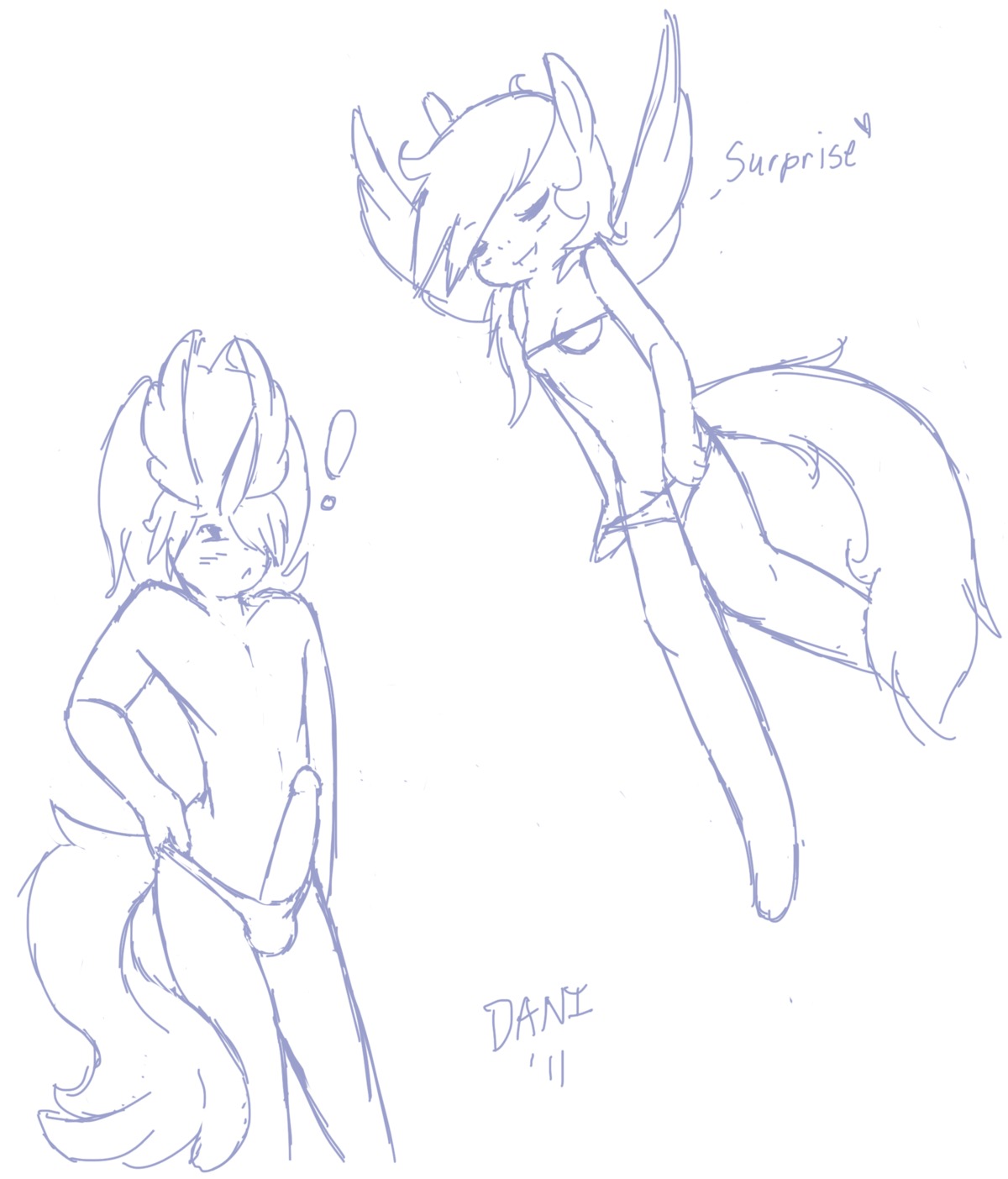2011 anthro crossover daniruu equine female friendship_is_magic horse keldeo legendary_pokemon monochrome my_little_pony pegasus pokemon pokemon_(species) pony rainbow_dash_(mlp) rule34 sketch smooth_skin unicorn