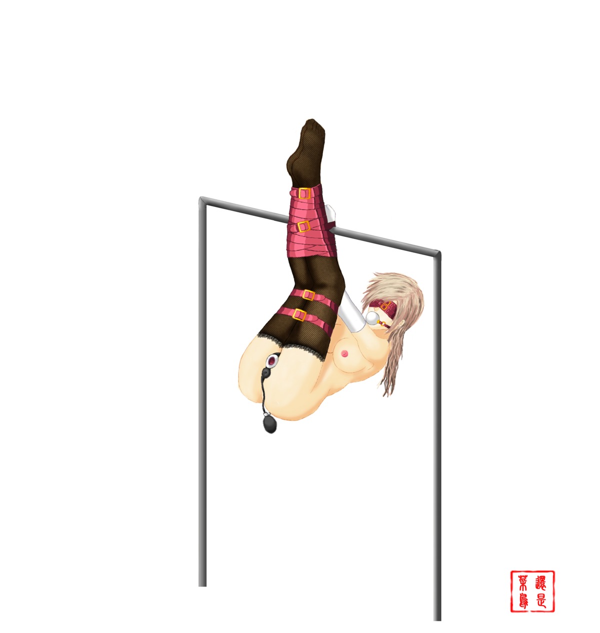bound eclair_farron female female_only final_fantasy final_fantasy_xiii gagged human rule34 solo tagme