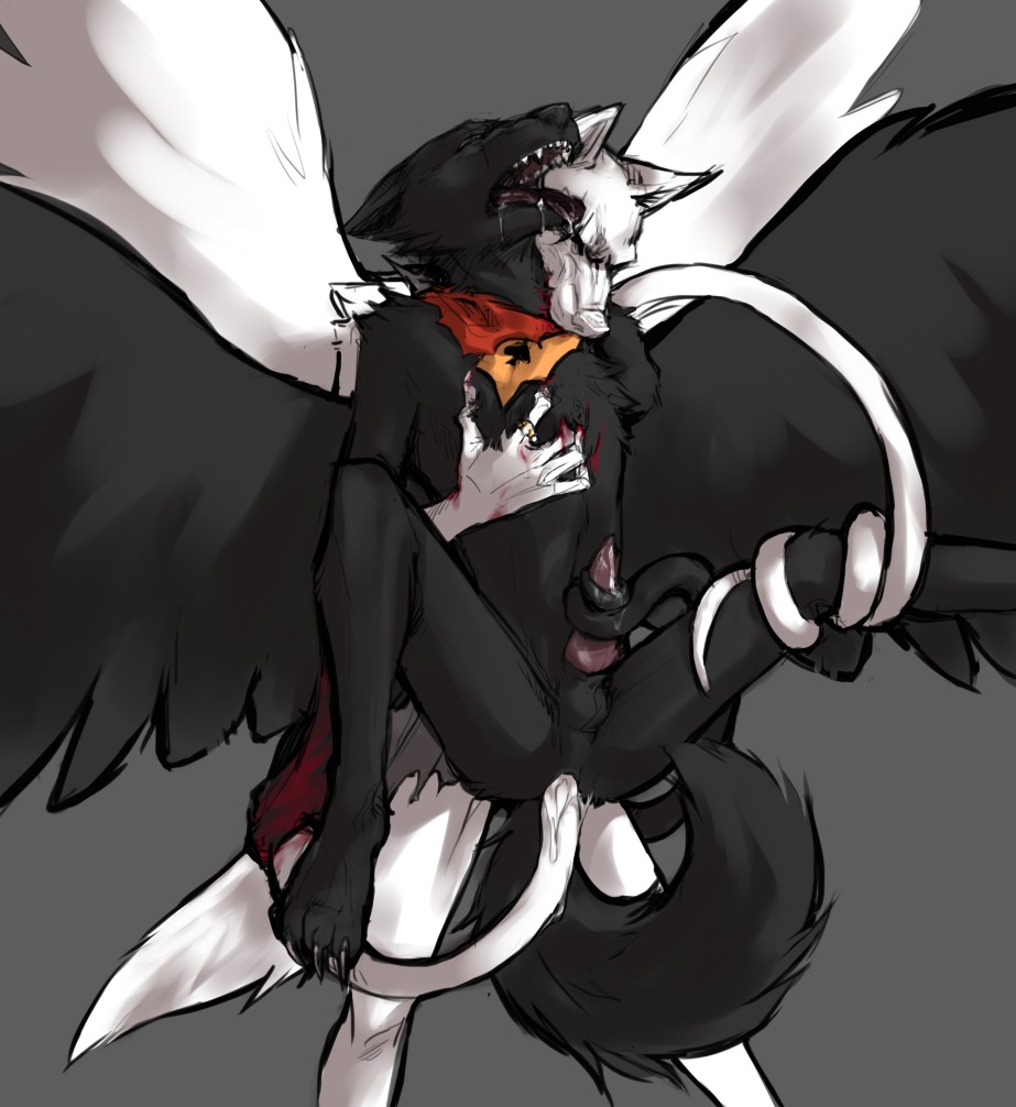 1boy 1girls anal bite black_fur blood carapace carapacian closed_eyes dog female furry grey_background homestuck jack_noir kilehye knot male ms_paint_adventures open_mouth penis peregrine_mendicant rape ring ripped_clothing rule34 scratch sharp_teeth source_request straight tail tentacle tentacle_sex webcomic white_fur wings