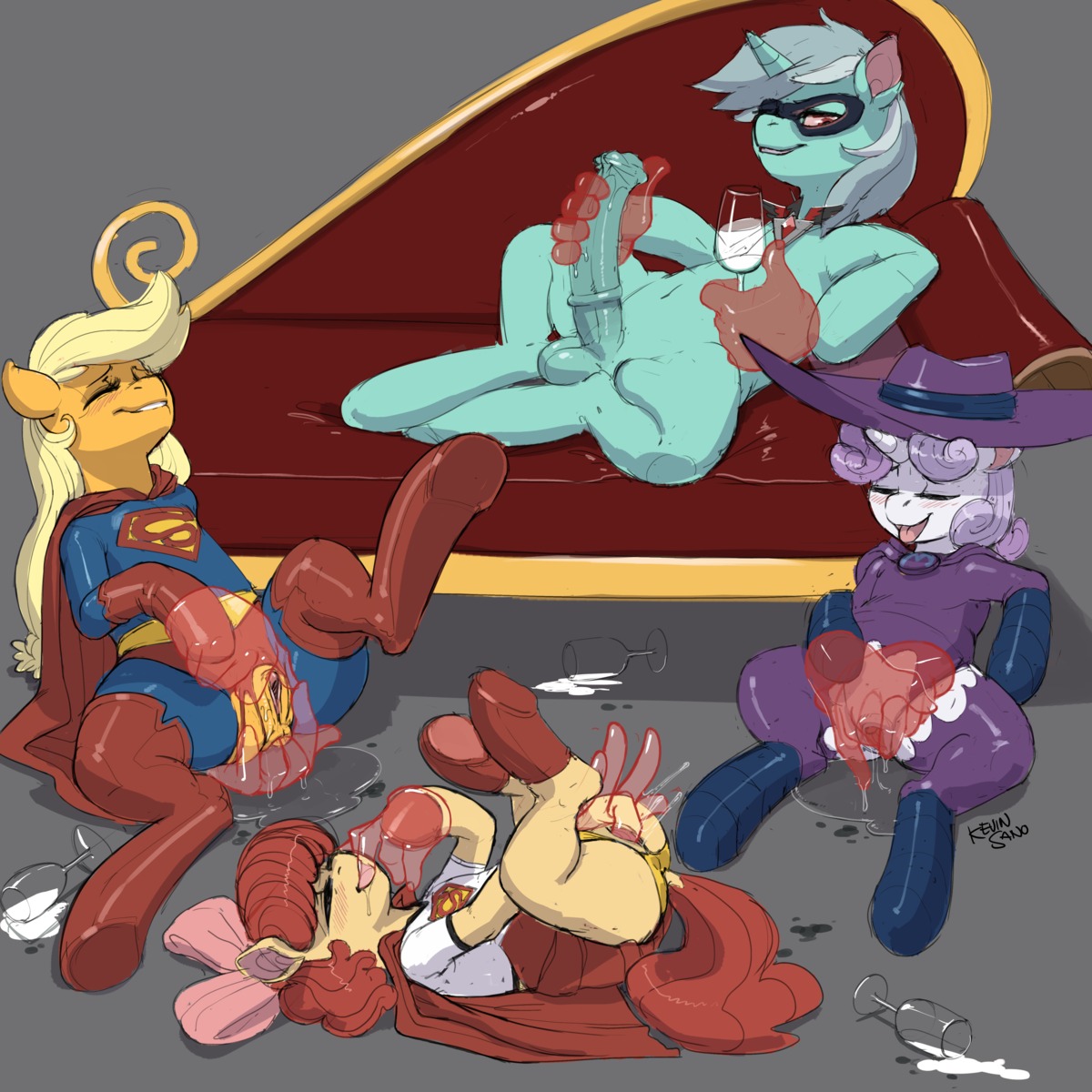 1:1 2014 absurd_res alicorn_amulet anal anal_fingering animal_genitalia animal_penis anthro anthrofied anus apple_bloom_(mlp) applejack_(mlp) balls blonde_hair blush bodily_fluids cape clothed clothing costume crossover cum dc_comics digital_media_(artwork) e621 earth_pony equid equine equine_genitalia equine_penis erection eyes_closed fainting_couch female feral fingering foursome friendship_is_magic fur furniture genital_fluids genitals glass green_body green_fur green_hair group group_sex gynomorph hair hasbro hat headgear headwear hi_res horn horse intersex jewelry kevinsano lyra_heartstrings_(mlp) magic mammal mare_do_well_(mlp) mask masturbation multicolored_hair my_little_pony mythological_creature mythological_equine mythology nude orange_body orange_fur pendant penile penile_masturbation penis pink_hair pony purple_hair red_eyes red_hair sex sitting smile sofa supergirl superman sweetie_belle_(mlp) tongue tongue_out two_tone_hair unicorn vaginal vaginal_fingering vaginal_masturbation vulva white_body white_fur white_hair yellow_body yellow_fur young young_feral
