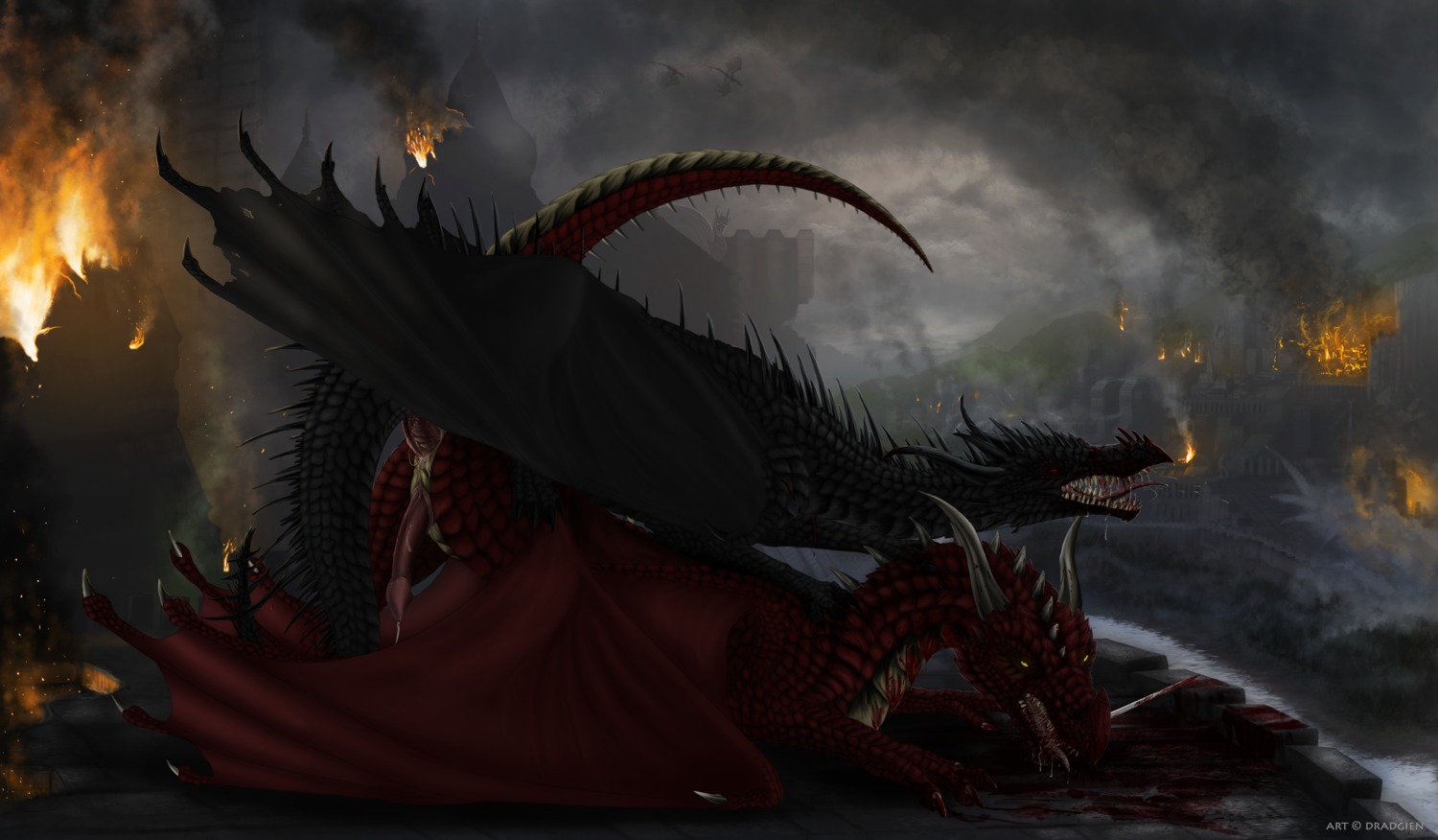 2012 anal anal_penetration animal_genitalia being_watched black_body black_scales blood bodily_fluids castle claws conditional_dnp cum cum_in_ass cum_inside cum_while_penetrated drad dradmon dragon drooling e621 erection european_mythology fangs feral feral_on_feral feral_penetrated feral_penetrating feral_penetrating_feral fire genital_fluids genitals group hi_res horn looking_at_another male male/male male_penetrated male_penetrating male_penetrating_male mountain mythological_creature mythological_scalie mythology nude open_mouth outside penetration penile penile_penetration penis penis_in_ass red_body red_eyes red_scales rough_sex ruins saliva scales scalie sex syntakkos syntax0 tail teeth tongue war western_dragon yellow_eyes