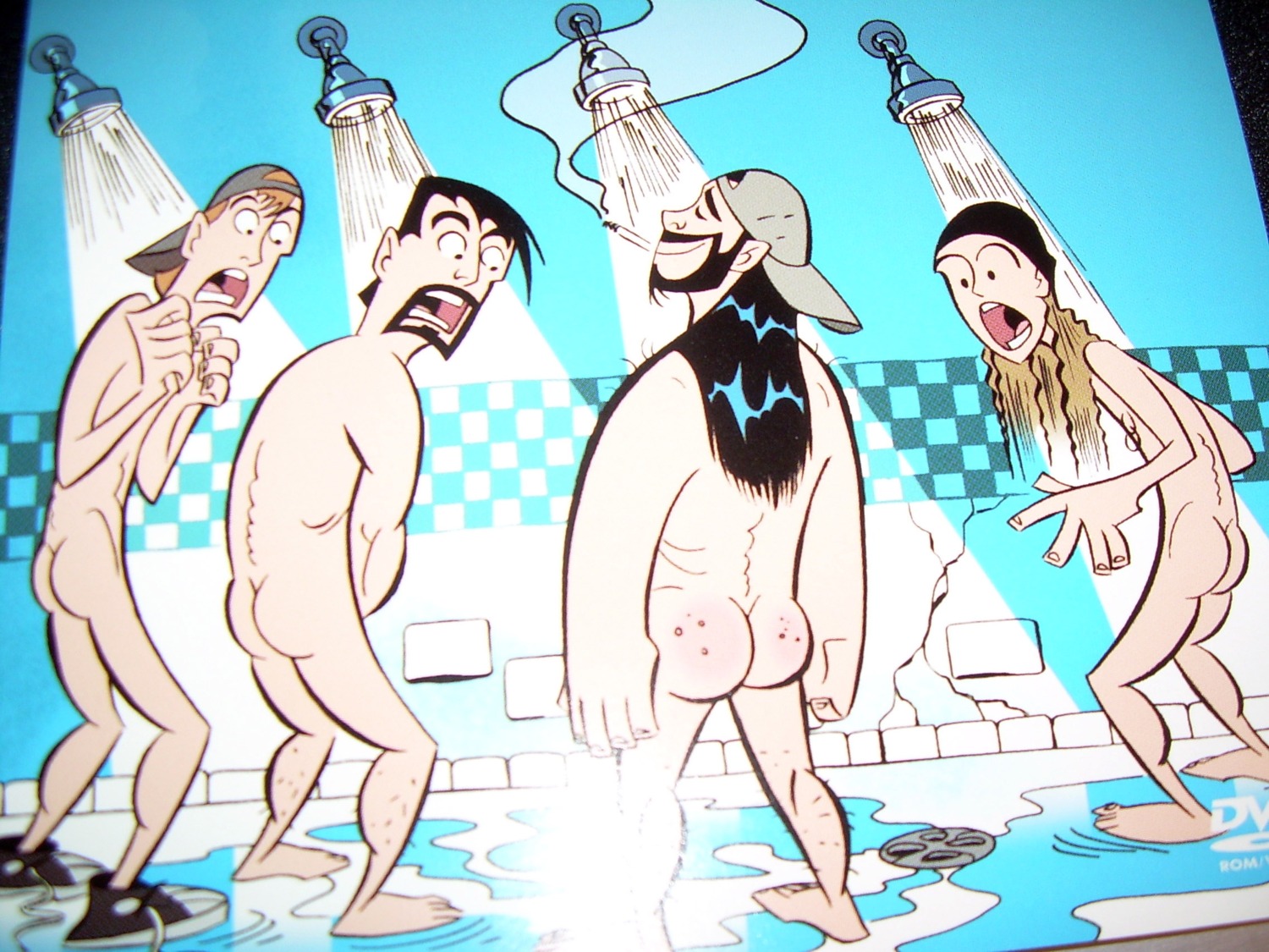 4boys clerks clerks:_the_animated_series dante_hicks jay_(clerks) male male_only randal_graves rule34 shower silent_bob
