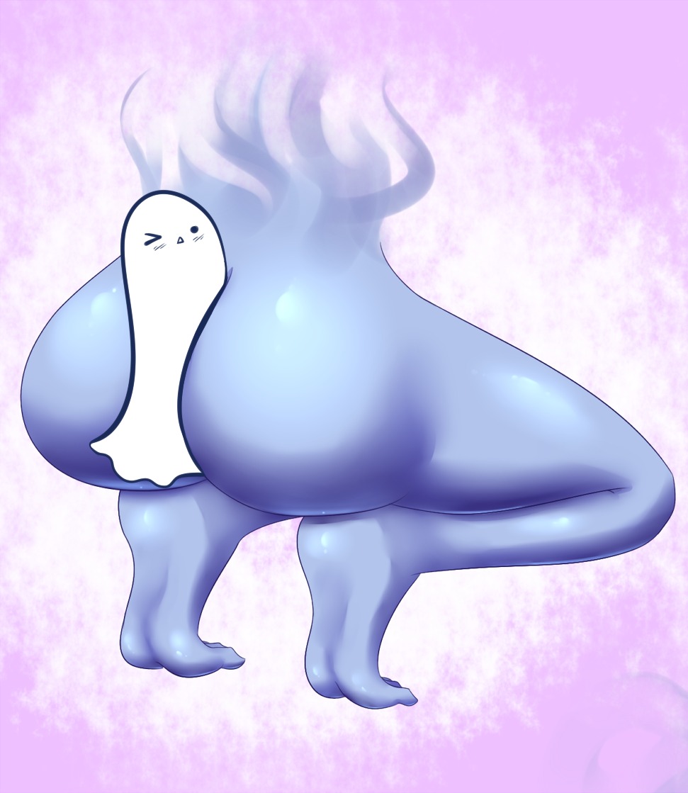 big_butt blue_body blue_skin blush butt digital_media_(artwork) duo e621 feet female ghost hot_dogging humanoid humor jcdr not_furry sex simple_background spirit