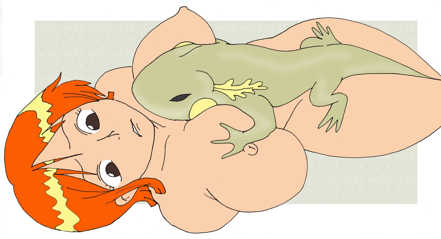 animal artist_request female female_focus lizard missionary missionary_position nami_(one_piece) nude one_piece pre-timeskip rule34 zoophilia