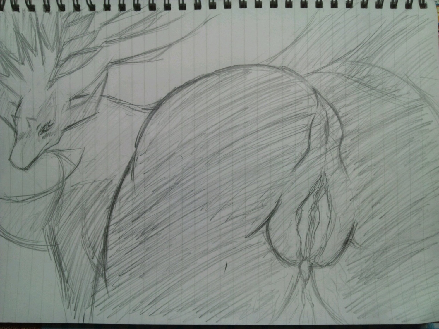 4:3 antlers anus big_butt blush butt clitoris deer e621 female feral generation_6_pokemon genitals hi_res horn kouya_(artist) legendary_pokemon looking_at_viewer looking_back mammal nintendo plump_labia pokemon pokemon_(species) presenting presenting_hindquarters presenting_vulva rear_view sketch smile solo thick_thighs vulva xerneas