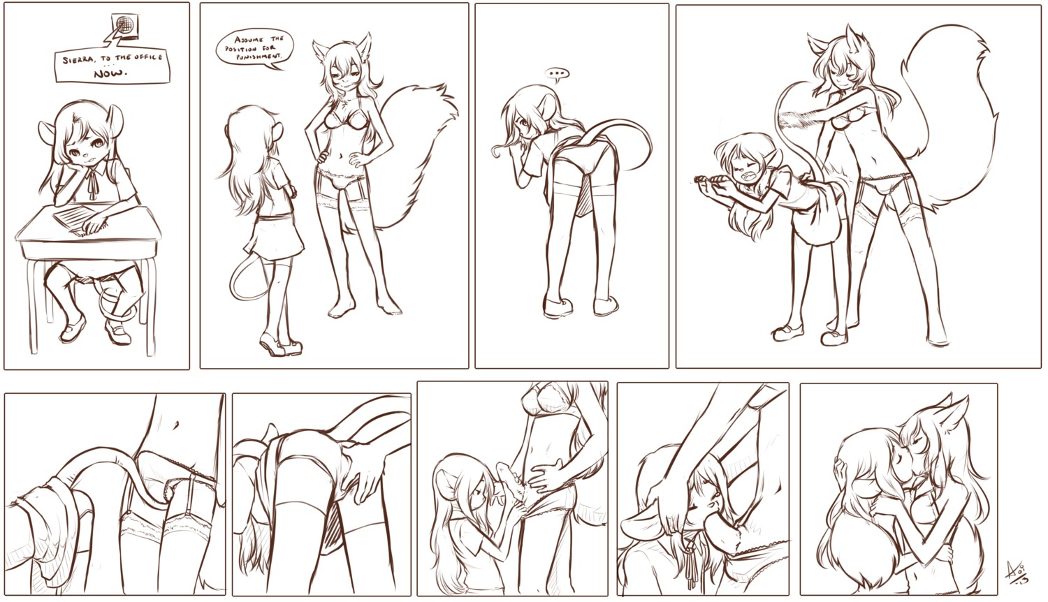 2013 absurd_res adult_on_child adult_on_young age_difference anthro aogami bent_over black_and_white bottomwear bra breasts bulge butt butt_slap circumcised clothed clothing comic duo e621 english_text erection fellatio female fluffy fluffy_tail genitals gynomorph gynomorph/female gynomorph_penetrating hair hi_res humanoid_genitalia humanoid_penis intersex intersex/female intersex_penetrating kiss_on_lips kissing legwear lingerie looking_at_viewer looking_back mammal monochrome mouse murid murine older_gynomorph older_intersex open_mouth oral oral_penetration panties partially_clothed penetration penile penis presenting presenting_hindquarters rodent school_uniform sciurid sex sierra_(shinymelanie) simple_background skirt slap smile spanking spread_legs spreading stockings student tail tail_fondling teacher teacher_and_student text tree_squirrel underwear uniform unprofessional_behavior white_background young young_anthro young_female