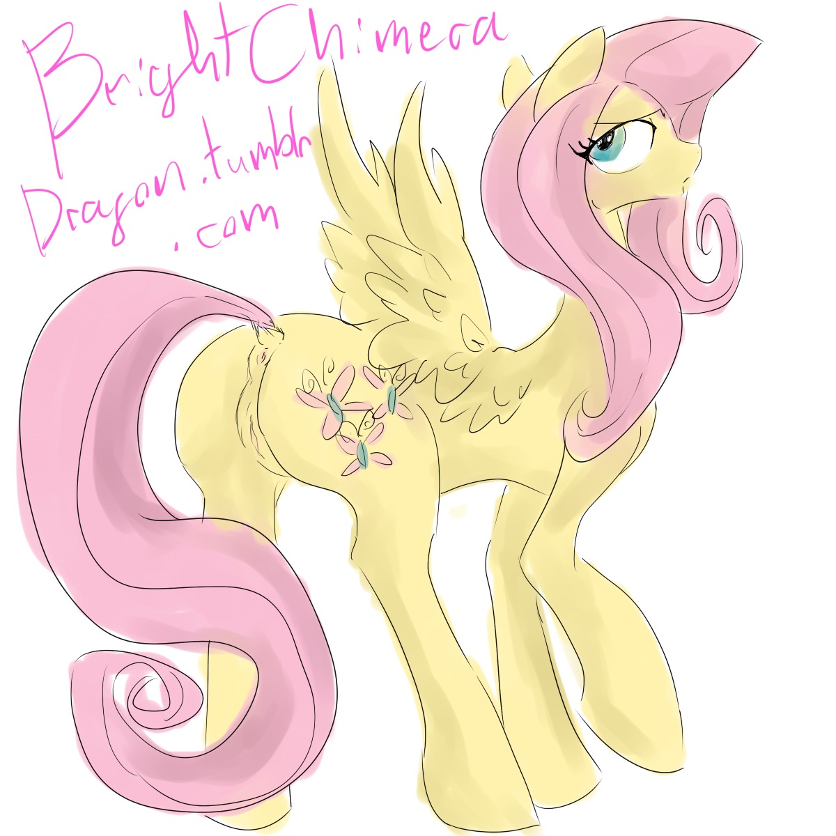 equine female feral fluttershy_(mlp) friendship_is_magic horse my_little_pony pegasus pony rule34 smooth_skin tagme tail