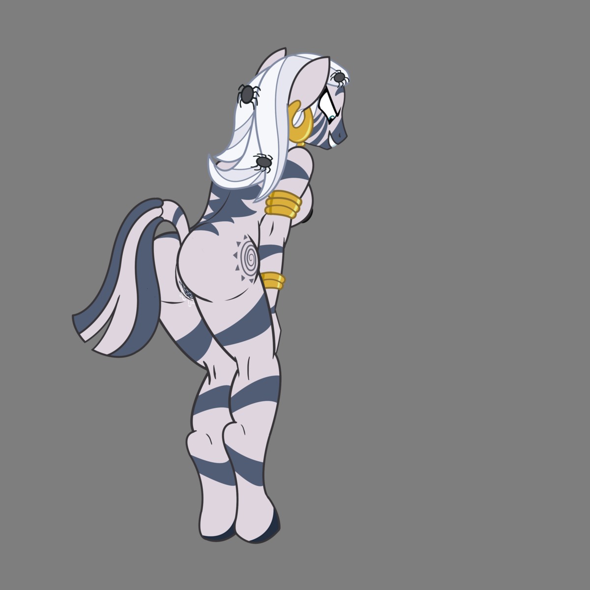 1:1 alpha_channel anthro anthrofied arachnid arthropod big_butt blue_eyes breasts butt e621 ear_piercing el-loko equid equine erect_nipples female friendship_is_magic genitals grin hair hair_down hasbro hi_res long_hair mammal my_little_pony nipples nude piercing presenting presenting_hindquarters side_boob simple_background smile solo spider stripes tail tattoo transparent_background vulva white_hair zebra zecora_(mlp)