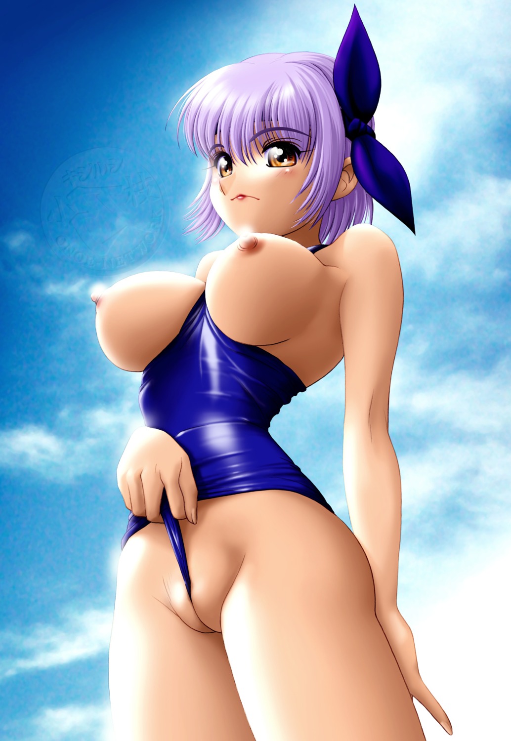 ayane_(doa) between_labia dead_or_alive female innie_pussy onoe purple_hair pussy rule34 tagme