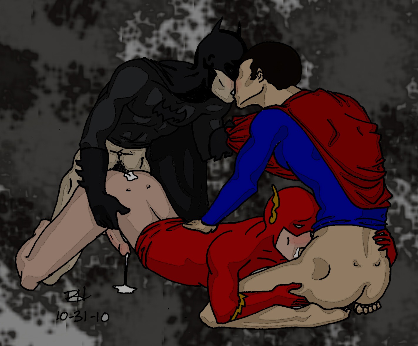 3boys anal anal_penetration anal_sex ass batman batman_(bruce_wayne) bottomless bruce_wayne cape cape_pull clark_kent cock_gobble cock_hungry cum_hungry cum_in_ass cum_in_mouth cum_on_ass cum_while_penetrated dc dc_comics deepthroat erect_while_penetrated erection fellatio fuck_and_suck gay giving_head gloves going_down_on group_sex hand_on_back hands_on_ass human interspecies justice_league kal-el kissing kryptonian male male_only multiple_boys multiple_males oral oral_sex orgasm_from_anal orgasm_from_oral penis penis_in_mouth rule34 shirt_up spitroast suck_and_fuck sucking_off superhero superman superman_(clark_kent) superman_(series) tagme the_flash threesome tongue_kiss two_on_one yaoi