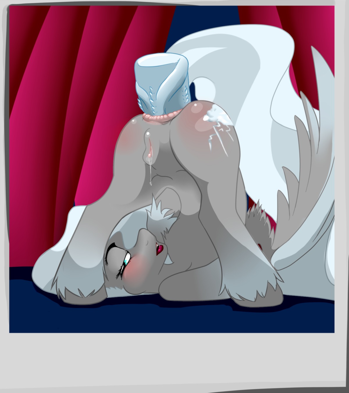 anal anal_masturbation anal_penetration anthro digital_media_(artwork) dildo e621 equid equine fan_character feathered_wings feathers female genitals grey_body grey_feathers hasbro hi_res looking_at_viewer mammal masturbation my_little_pony mythological_creature mythological_equine mythology nude outline pegasus penetration severus sex_toy solo stormfront tail toying_self vulva wet wings