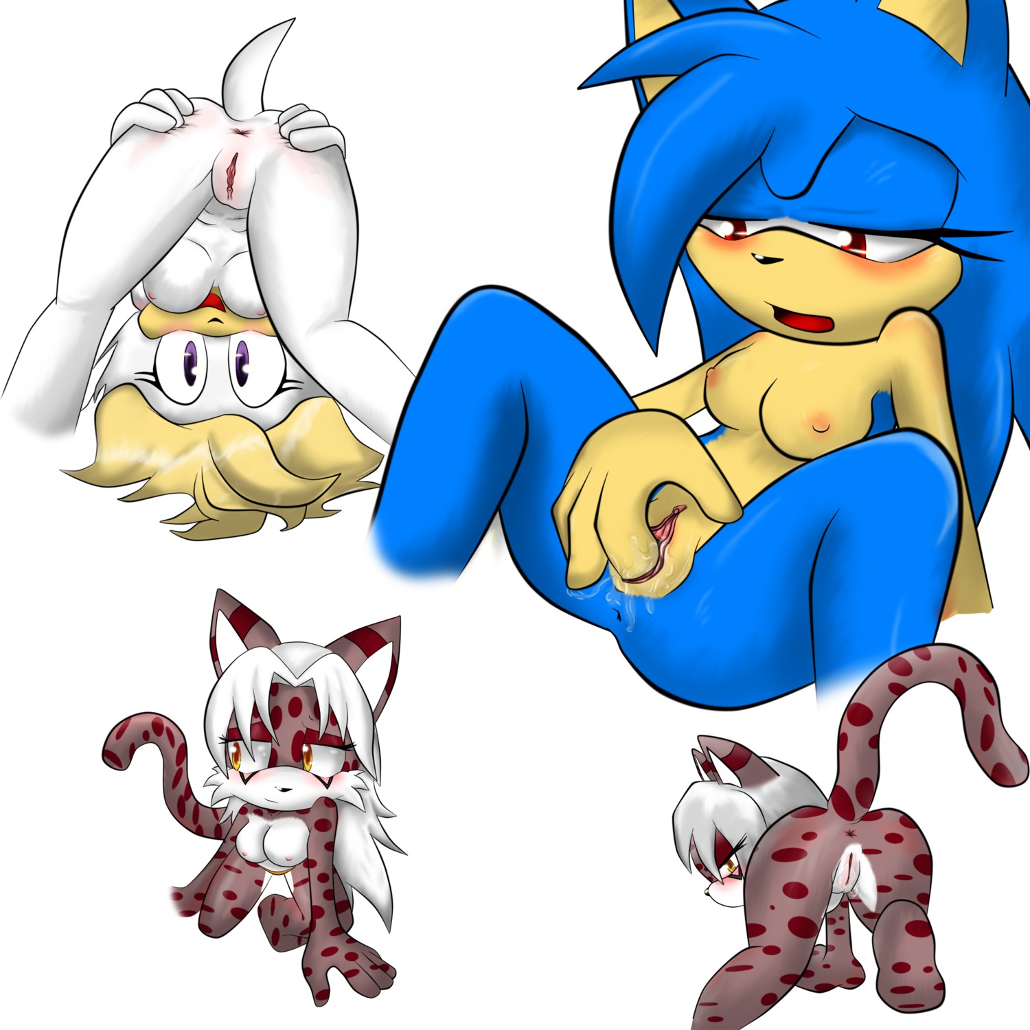 1:1 anus bent_over blush bodily_fluids breasts butt e621 female fingering frozesolidfox genital_fluids genitals half-closed_eyes hi_res looking_at_viewer masturbation narrowed_eyes nipples open_mouth presenting solo spread_legs spreading tail vaginal vaginal_fluids vaginal_masturbation vulva