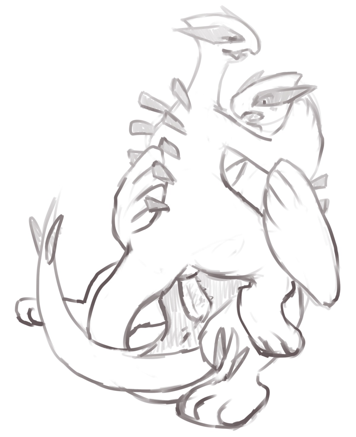 2012 ambiguous_gender avian digital_drawing_(artwork) digital_media_(artwork) duo e621 erection feral generation_2_pokemon genitals haychel hi_res legendary_pokemon lugia male monochrome nintendo penis pokemon pokemon_(species) sketch source_request tail