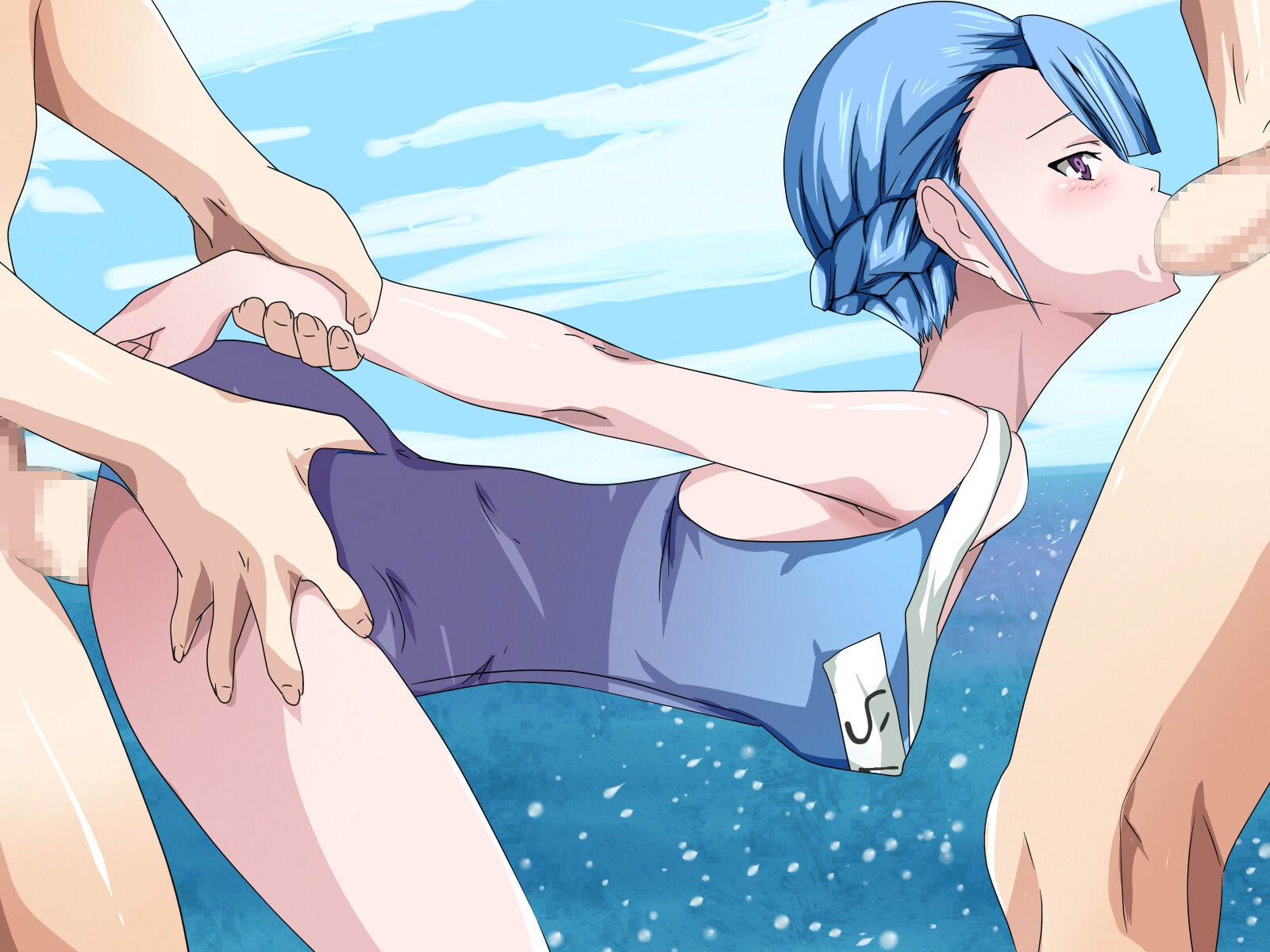 fellatio female fin_e_ld_si_laffinty male mosaic_censoring penis rinne_no_lagrange rule34 sex spitroast straight tagme