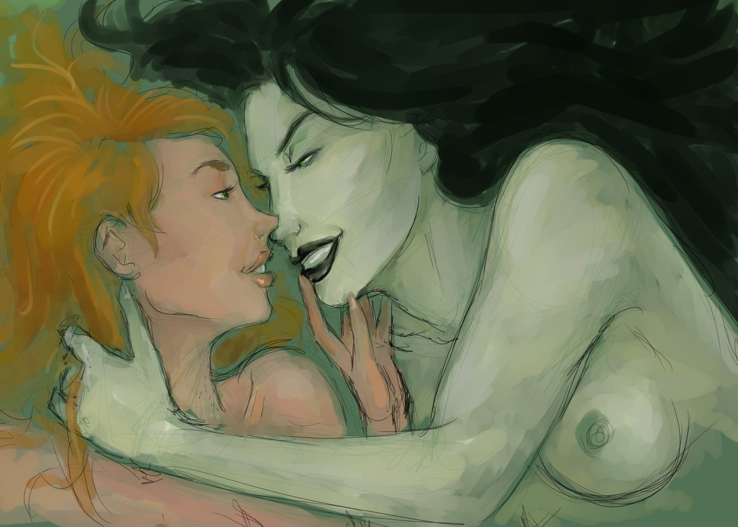 disney female female_only human kim_possible kimberly_ann_possible multiple_females multiple_girls nipples rule34 shego straight_hair tagme yuri