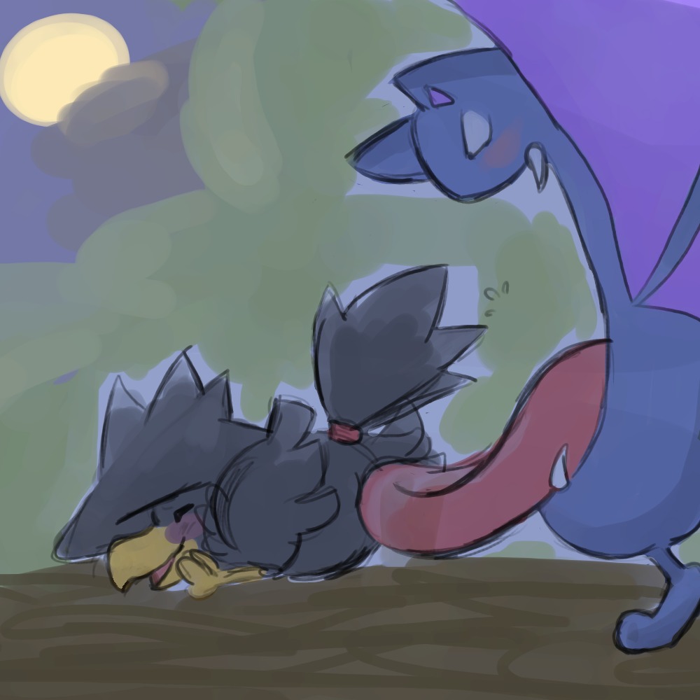 1:1 2009 ambiguous/ambiguous ambiguous_gender avian bat beak bird blush duo e621 eyes_closed feral from_behind_position generation_1_pokemon generation_2_pokemon golbat licking mammal membrane_(anatomy) membranous_wings modestgliscor murkrow night nintendo open_mouth oral outside plant pokemon pokemon_(species) sex tongue tongue_out tree wings