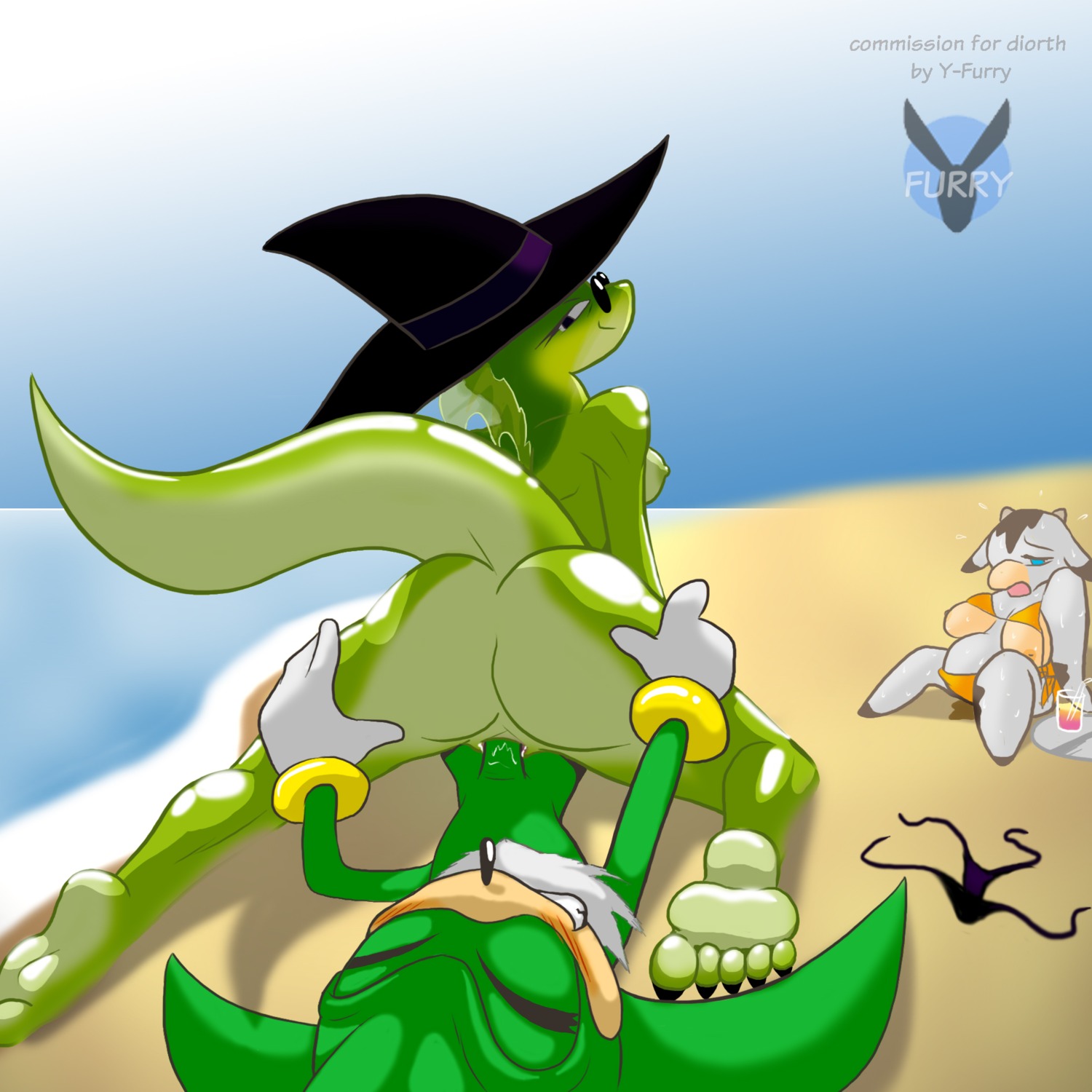 1:1 4_fingers 5_toes anthro archie_comics barefoot beach beverage black_body black_eyes black_fur blue_eyes bovid bovine bra breasts butt cattle claws clothed clothing container cup dairy_cattle e621 erection eulipotyphlan european_hedgehog eyelashes eyes_closed eyewear feet female fingers food fur genitals glass glasses glistening gloves green_body green_fur green_skin group hand_on_another's_butt hand_on_butt handwear happy happy_sex hat headgear headwear hedgehog hi_res holstein_friesian_cattle hooves horn interspecies lizard looking_back looking_down lying male male/female mammal narrowed_eyes nipples nude on_back on_bottom on_ground on_top outside partially_clothed penetration penis quills_(anatomy) reptile reverse_cowgirl_position sand scalie scourge_the_hedgehog sea seaside sega sex sex_on_the_beach shadow sitting sky slightly_chubby smile smirk sonic_the_hedgehog_(archie) sonic_the_hedgehog_(comics) sonic_the_hedgehog_(series) squint tan_body tan_skin teeth thong toe_claws toes tray underwear vaginal vulva water white_body white_fur wristband y-furry