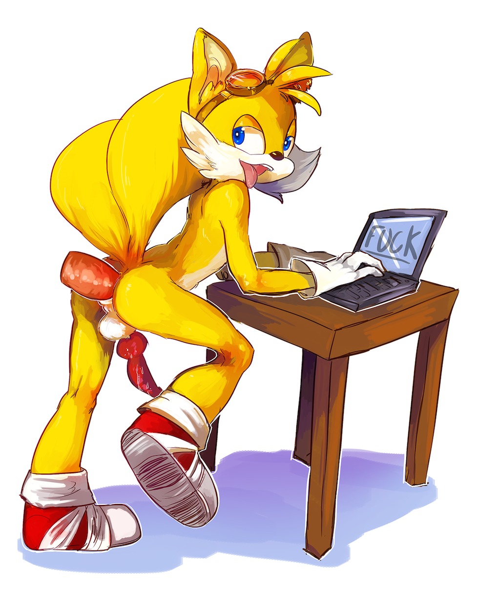 2014 anal anal_penetration anatomically_correct anatomically_correct_genitalia anatomically_correct_penis animal_genitalia animal_penis anthro anus athletic backsack balls bent_over bodily_fluids butt canid canine canine_genitalia canine_penis clothing computer cum cum_on_penis disembodied_penis duo e621 electronics english_text erection eyewear fluffy fluffy_tail footwear fox fur furniture genital_fluids genitals gloves goggles half-closed_eyes handwear happy hi_res knot laptop lol_comments looking_pleasured male male/male male_penetrated male_penetrating male_penetrating_male mammal miles_prower mostly_nude narrowed_eyes open_mouth orgasm penetration penis raised_leg sega sex shoes shota smile solo_focus sonic_boom sonic_the_hedgehog_(series) standing table tail teeth text tingtongten tongue tongue_out wood young young_anthro young_male
