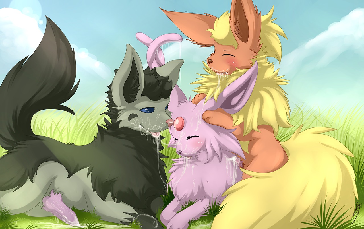 after_cum_kiss after_kiss after_sex ambiguous_gender blackfury bodily_fluids chest_tuft cum cum_in_mouth cum_inside cum_on_face cum_on_fur cum_on_penis cum_on_tongue e621 eeveelution erection espeon eyes_closed fan_character feral flareon fur fyre generation_1_pokemon generation_2_pokemon generation_3_pokemon genital_fluids genitals group group_sex male male/male mammal mightyena nintendo penis pokemon pokemon_(species) sex snowballing tail tail_twist threesome tongue tongue_out trio tuft