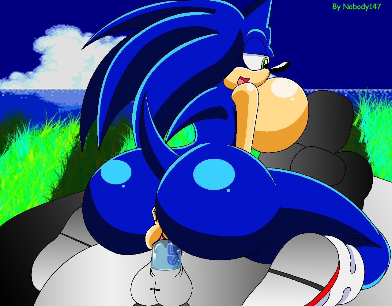 anthro anus balls big_breasts big_butt blue_body blue_fur blue_hair bodily_fluids breasts butt clothing condom crossgender duo e621 erection eulipotyphlan female female_penetrated footwear fur genital_fluids genitals green_eyes hair hedgehog huge_butt hyper male male/female male_penetrating male_penetrating_female mammal nobody147 penetration penile penile_penetration penis penis_in_vagina safe_sex sega sex sexual_barrier_device shoes sonic_the_hedgehog sonic_the_hedgehog_(series) tail vaginal vaginal_fluids vaginal_penetration vulva wearing_condom