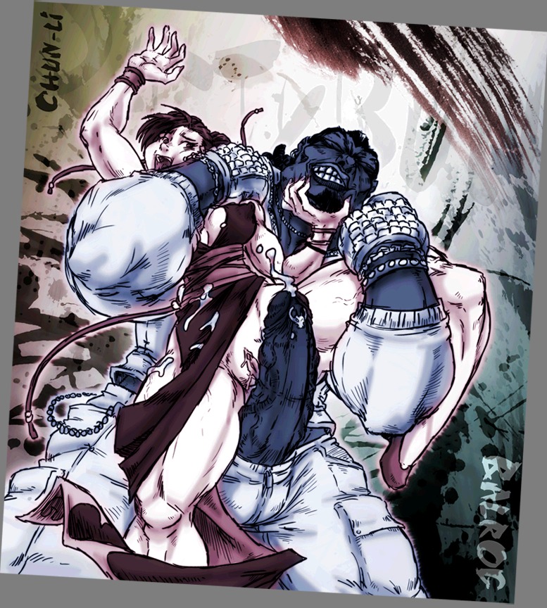 balrog chun-li dark-skinned_male dark_skin defeated female interracial male rule34 sparrow_(artist) street_fighter tagme