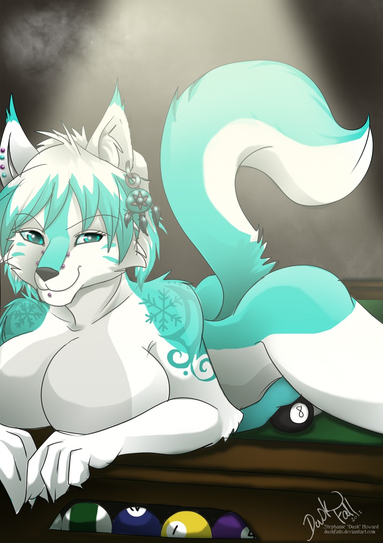 14_ball 1_ball 2_ball 4_ball 8_ball anthro arm_censor artica_sparkle ball balls big_breasts billiard_ball billiard_table billiards biped breast_rest breasts bridge_piercing canid canine censored convenient_censorship e621 ear_piercing facial_piercing fur fur_markings furniture genitals green_eyes green_hair gynomorph hair herm_(lore) ice intersex jogauni lip_piercing mammal markings multicolored_hair nose_piercing nude penis piercing raised_tail ravindra snowflake solo table tail tattoo two_tone_hair white_hair