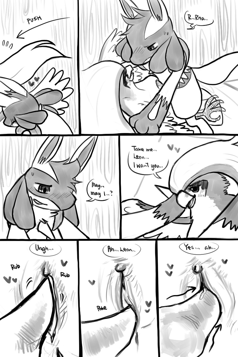 2012 anthro avian black_and_white canine comic english_text erection female feral haychel lucario male monochrome nintendo penetration penis pidgeot pokemon pokemon_(species) pussy rule34 straight text vaginal_penetration