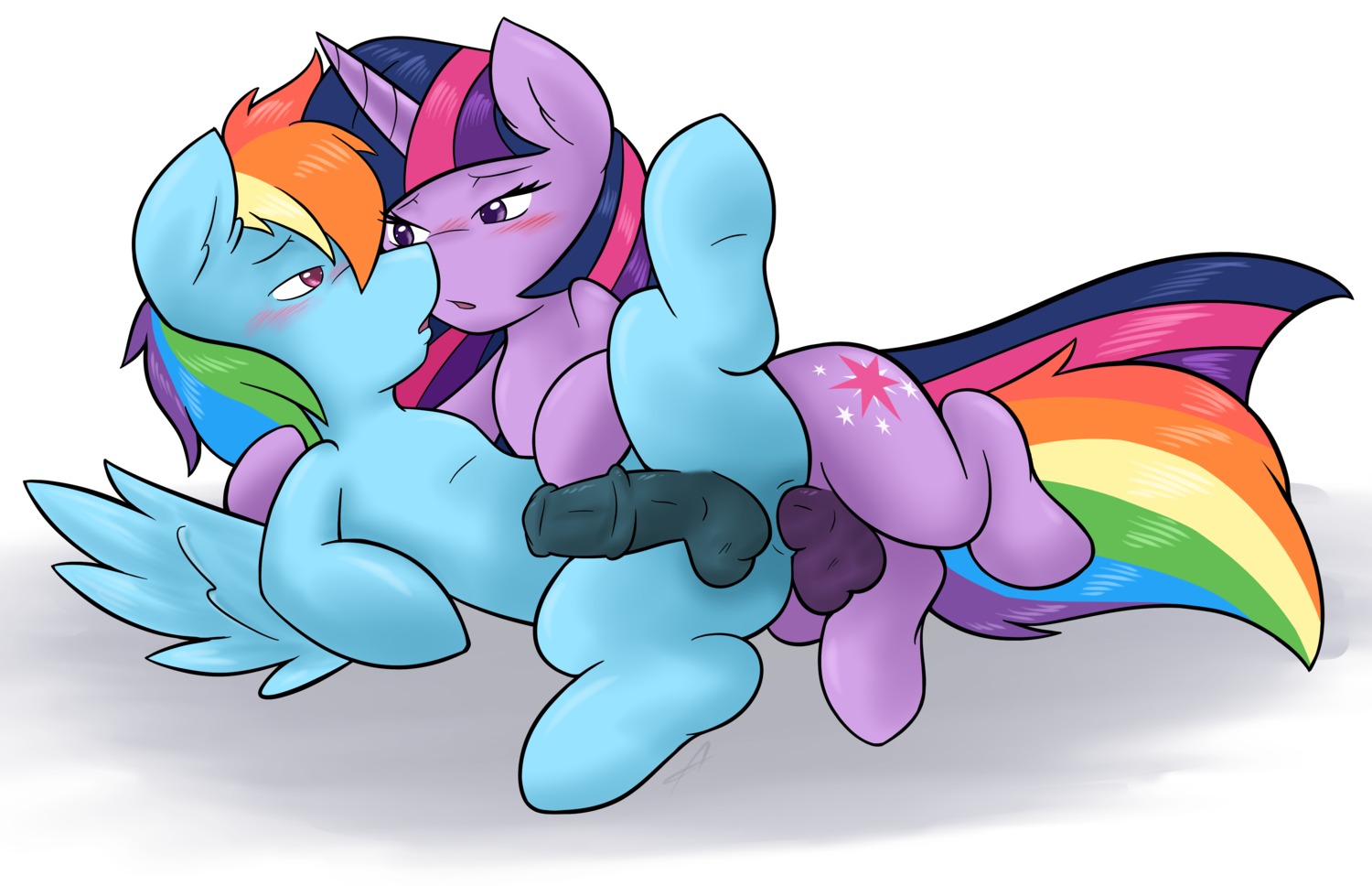 2014 absurd_res ambris anal anal_penetration balls blue_body blue_feathers blue_fur blush crossgender cutie_mark duo e621 equid equine erection feathered_wings feathers feral friendship_is_magic ftm_crossgender fur genitals hair hasbro hi_res horn male male/male male_penetrated male_penetrating male_penetrating_male mammal multicolored_hair multicolored_tail my_little_pony mythological_creature mythological_equine mythology nude pegasus penetration penis pink_eyes purple_body purple_eyes purple_fur purple_hair rainbow_dash_(mlp) rainbow_hair rainbow_tail sex simple_background spread_legs spreading tail twilight_sparkle_(mlp) two_tone_hair unicorn white_background wings