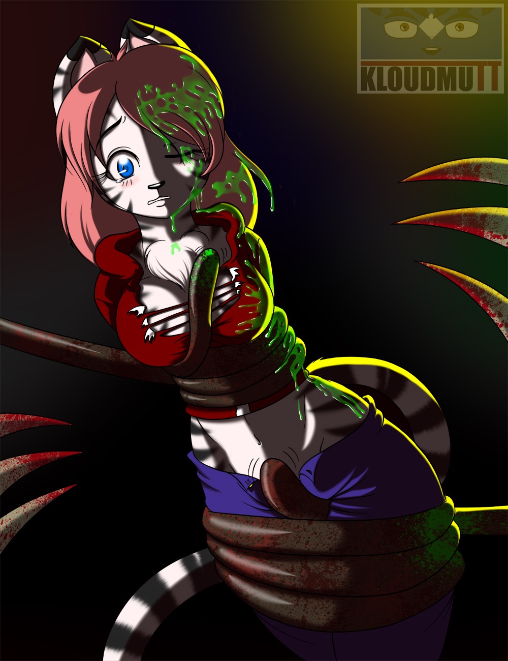 2010 anthro blue_eyes blush bodily_fluids breasts chest_tuft clothing digital_media_(artwork) e621 felid female fur fur_markings green_flu_mutant_(left_4_dead) hair hi_res imminent_rape imminent_sex imminent_tentacle_rape kloudmutt left_4_dead_(series) mammal markings nightmare_fuel pantherine pink_hair red_hair rip slime smoker_(left_4_dead) solo tears tentacles tiger tuft undead upset valve valve_corporation what witch_(left_4_dead) zoey_(left_4_dead) zombie
