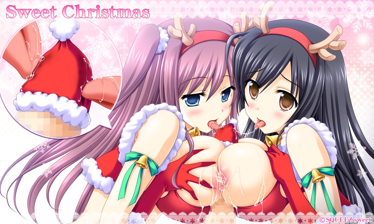 bikini_top breasts censored christmas cum female horns ishikawa_koyomi let's_kaitou! male nekokura_ran nipples paizuri penis rule34 squeez straight wallpaper