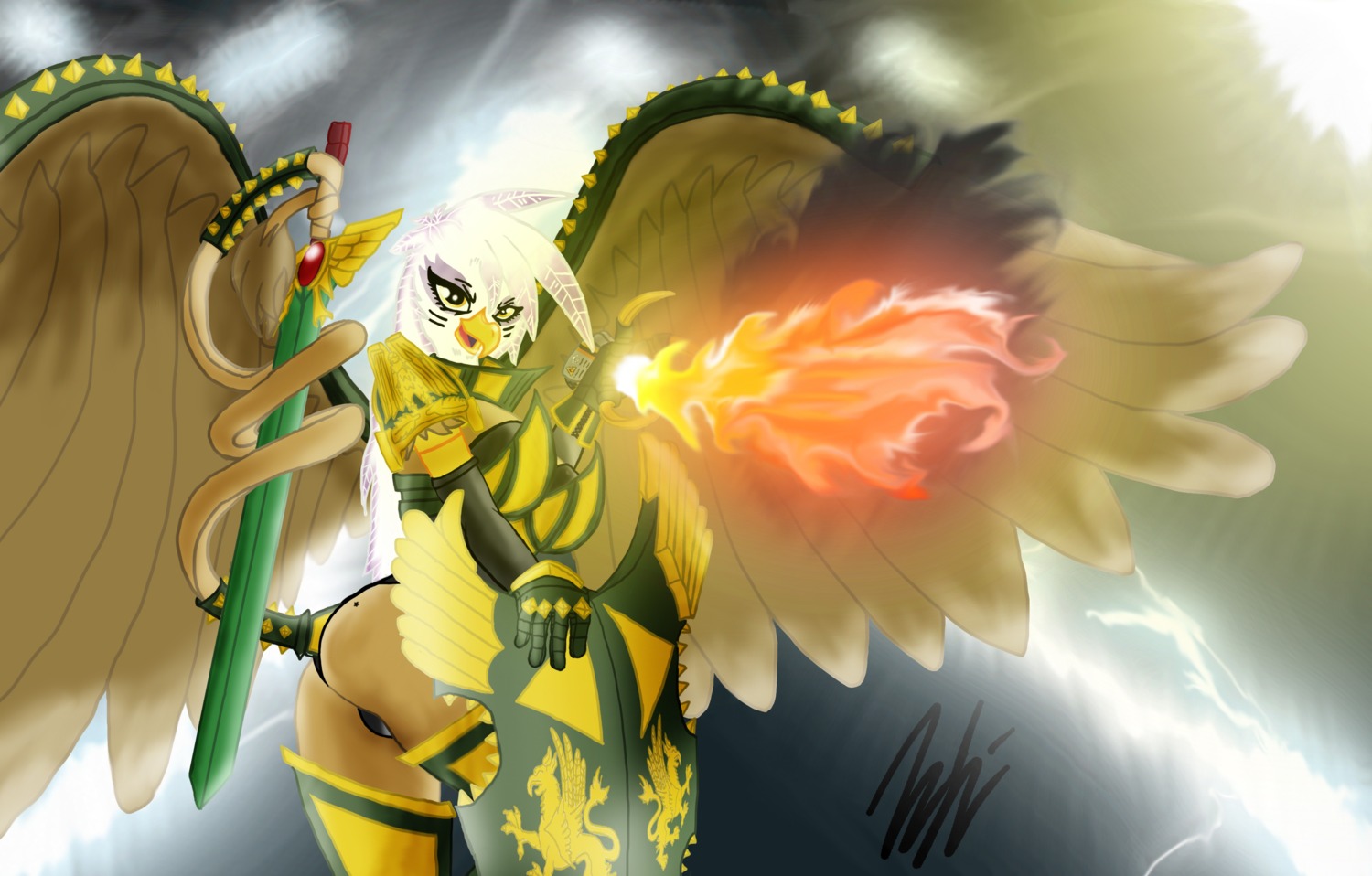 1girls anthro avian crossover female female_only friendship_is_magic gilda gilda_(mlp) gmeiden god-emperor_of_mankind gryphon imperium_of_man my_little_pony mythological_avian mythological_creature mythology rule34 rule_63 smooth_skin solo_female warhammer_(franchise) warhammer_40k