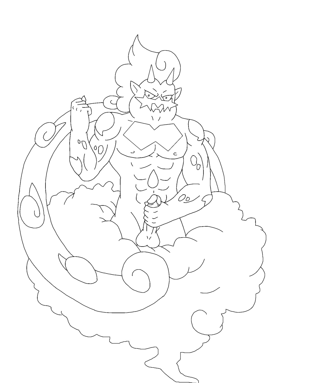 balls cum line_art male male_only masturbation monochrome penis pokemon rule34 testicles tornadus