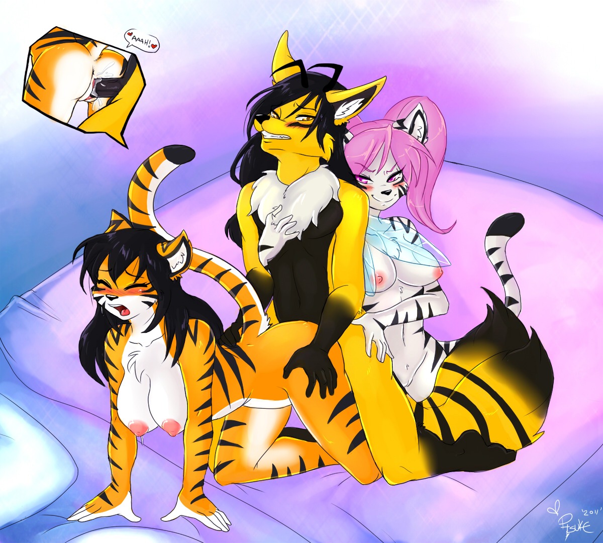 2011 all_fours anthro anthro_on_anthro anus areola arthropod bee big_breasts blush bodily_fluids breasts canid canine chest_tuft clenched_teeth close-up cum cum_in_vagina cum_inside e621 ejaculation erection eyes_closed felid female fox from_behind_position fur genital_fluids genitals group group_sex heart_symbol hybrid hymenopteran iggy_(bornvictim) insect insect_wings kneeling male male/female mammal nipples open_mouth orgasm pantherine penetration penis phuufy raised_tail rill sex signature tail teeth threesome tiger tongue trio tuft vaginal vaginal_fluids vaginal_penetration vaginal_squirting vaginal_squirting_while_penetrated vulva wings zanne