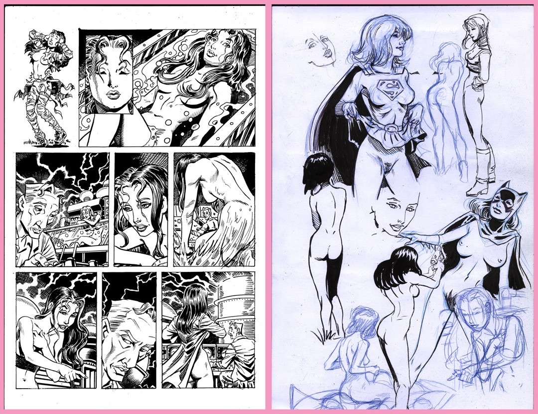 barbara_gordon batgirl batman_(series) dc dc_comics female kara_zor-el monochrome rule34 supergirl superman_(series) tagme will_meugniot