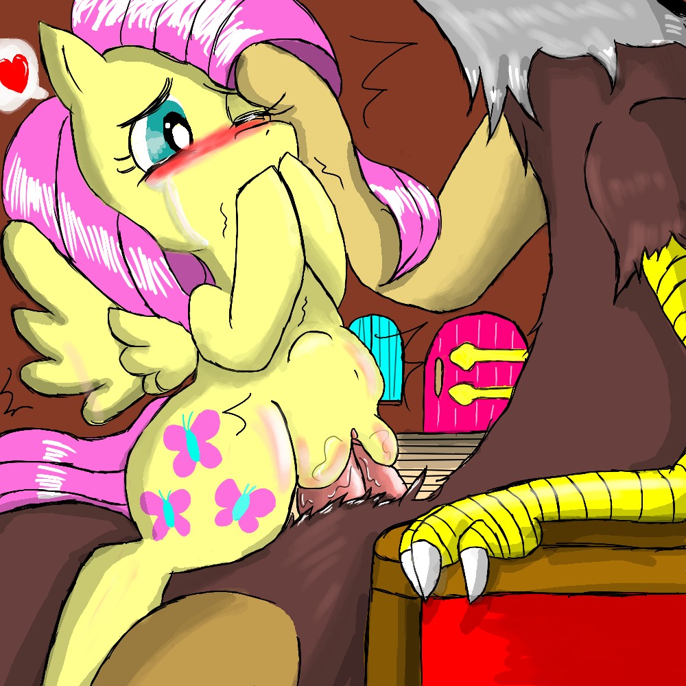 1:1 2013 abdominal_bulge ankk antlers blush bodily_fluids chimera cutie_mark discord_(mlp) dominant draconequus duo e621 equid equine erection feathered_wings feathers female female_penetrated feral feral_on_feral fluttershy_(mlp) friendship_is_magic from_front_position genitals hair hasbro heart_symbol horn inside interspecies larger_dom larger_male male male/female male_penetrating male_penetrating_female mammal mastery_position my_little_pony mythological_creature mythological_equine mythology nude on_lap on_top one_eye_closed pegasus penetration penile penile_penetration penis penis_in_vagina pink_hair sex shaking sitting sitting_on_lap size_difference smaller_female smaller_penetrated straddling tail tears trembling vaginal vaginal_penetration vulva wing_boner wings yellow_body yellow_feathers