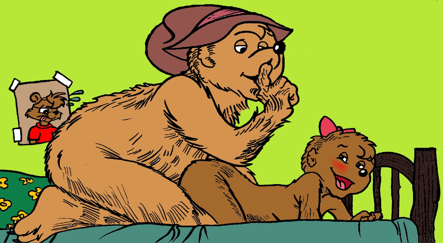 3_toes accessory age_difference all_fours ambiguous_penetration anthro anthro_on_anthro anthro_penetrated anthro_penetrating anthro_penetrating_anthro arms_bent bear bed bedding bedroom bent_arm bent_legs berenstain_bears biped black_claws black_nose blush bow_(feature) bow_accessory bow_ribbon brown_body brown_clothing brown_ears brown_fur brown_hair brown_hat brown_headwear bulbous_nose claws clothed clothed/nude clothed_male clothing dark_claws dark_nose daughter_(lore) detailed_background duo e621 father_(lore) father_and_child_(lore) father_and_daughter_(lore) feet female female_penetrated finger_claws floral_bedding floral_pattern floral_pillow floral_print from_behind_position fur furniture hair hair_accessory hair_bow hair_ribbon hat hat_only headgear headgear_only headwear headwear_only hi_res incest_(lore) inside intraspecies kneeling lidded_eyes loli looking_at_another looking_at_partner looking_back male male/female male_penetrating male_penetrating_female mammal monotone_body monotone_fur monotone_hair mostly_nude multicolored_clothing multicolored_hat multicolored_headwear nude on_bed open_mouth pandora's_box papa_bear parent_(lore) parent_and_child_(lore) parent_and_daughter_(lore) penetration penile penile_penetration pillow pink_tongue plantigrade print_bedding print_pillow raised_hand red_blush ribbons sex short_hair shush sister_bear size_difference source_request toe_claws toes tongue two_tone_clothing two_tone_hat two_tone_headwear violet_red_clothing violet_red_hat violet_red_headwear young young_anthro younger_penetrated