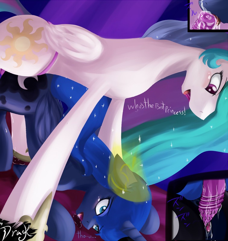 2013 ass_up bodily_fluids clitoris close-up crown cutie_mark dialogue dildo dragk duo e621 english_text equid equine feathered_wings feathers female female/female female_penetrating feral feral_on_feral friendship_is_magic genital_fluids genitals hair hasbro headgear horn incest_(lore) japanese_text long_hair mammal my_little_pony mythological_creature mythological_equine mythology oral penetration princess_celestia_(mlp) princess_luna_(mlp) sex sex_toy sex_toy_in_vagina sex_toy_insertion sibling_(lore) sister_(lore) sisters_(lore) strapon strapon_in_pussy strapon_insertion strapon_sex text toying_partner vaginal vaginal_fluids vaginal_penetration vulva wearing_strapon winged_unicorn wings