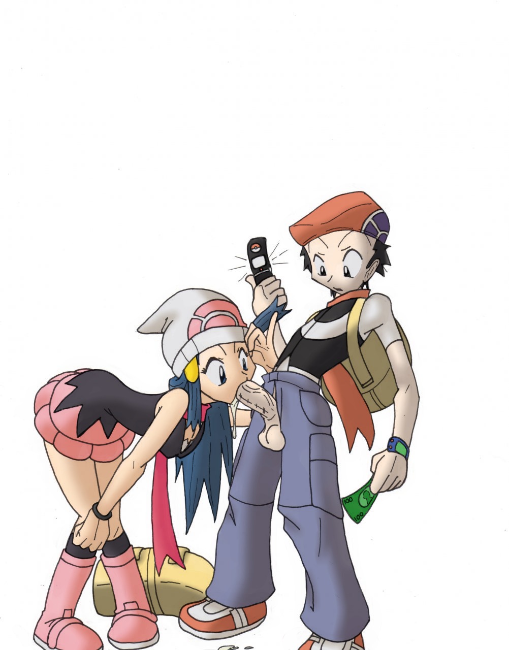 1girls boots dawn_(pokemon) female human lucas_(pokemon) male pokemon pokemon_dppt rule34 straight trainer_(artist)