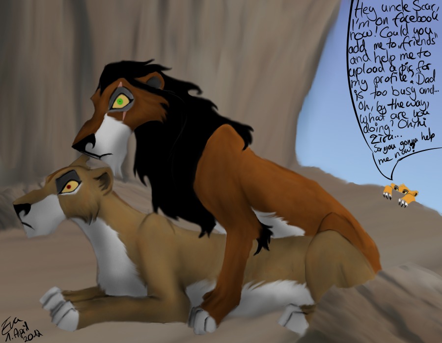2012 annoyed caught_in_the_act dialogue disney duo_focus e621 english_text felid female feral feral_on_feral from_behind_position green_eyes group hellmothereva humor lion male male/female mammal oblivious pantherine red_eyes scar_(the_lion_king) sex simba_(the_lion_king) speech_bubble surprised text the_lion_king walk-in wall_of_text zira_(the_lion_king)