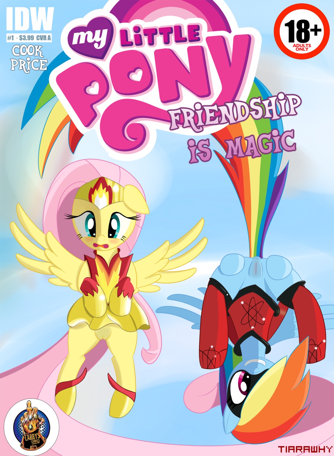 blue_body blue_eyes blue_fur duo e621 equid equine feathered_wings feathers female feral fluttershy_(mlp) friendship_is_magic fur genitals gesture hair hand_gesture hasbro hi_res mammal middle_finger multicolored_hair my_little_pony mythological_creature mythological_equine mythology pegasus pink_hair pose purple_eyes rainbow_dash_(mlp) rainbow_hair tail tiarawhy vulva wings yellow_body yellow_feathers yellow_fur