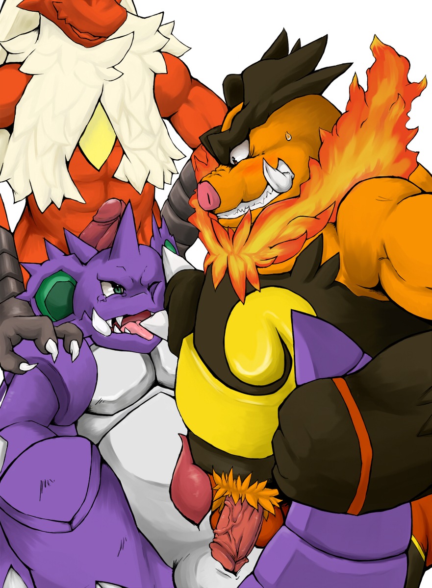 abs anal_insertion anthro anus artist_request avian balls black_fur blaziken blush buggery chubby claws color emboar erection fire fur furry hair horn insertion interspecies licking male male_only multiple_males muscles nidoking nude open_eyes orange_hair penis pig pokemon pokemon_(species) pubic_hair purple_skin round_ears rule34 scalie sex sharp_teeth smile snout tail tail_grab tear testicles tongue tusks white_background white_skin wink yaoi
