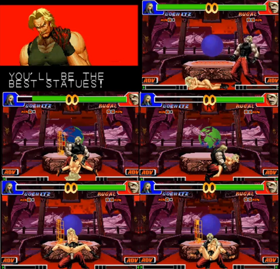 defeated female goeniko king_of_fighters leopold_goenitz m.u.g.e.n pixel_art rugal_bernstein rule34 rule_63 snk sprite wind