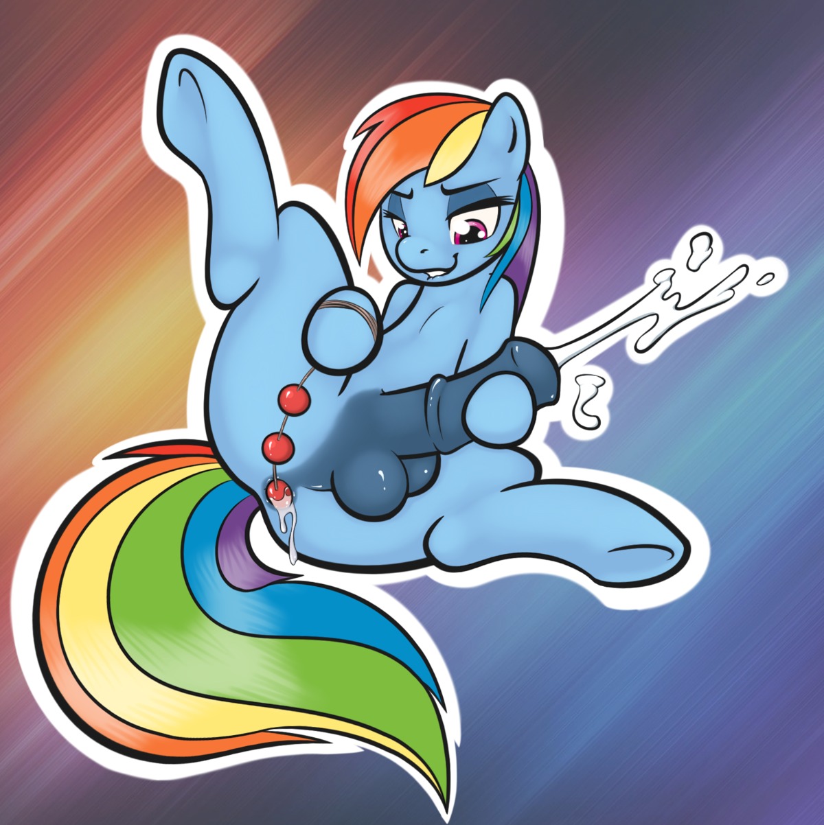 2012 anal anal_beads anal_masturbation anal_penetration animal_genitalia animal_penis anus balls blue_body blue_fur bodily_fluids cum cumshot e621 ejaculation equid equine equine_genitalia equine_penis erection feral friendship_is_magic fur genital_fluids genitals gynomorph hair hasbro hi_res horse intersex mammal masturbation multicolored_hair multicolored_tail my_little_pony orgasm penetration penile penile_masturbation penis pony rainbow_dash_(mlp) rainbow_hair rainbow_tail sex_toy simple_background solo spread_legs spreading tail toying_self zajice