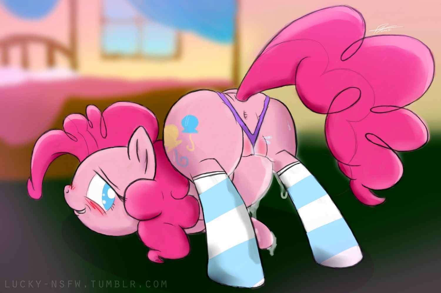 earth_pony equine female feral friendship_is_magic horse my_little_pony pink_hair pinkie_pie_(mlp) pony rule34 straight_hair tagme tail