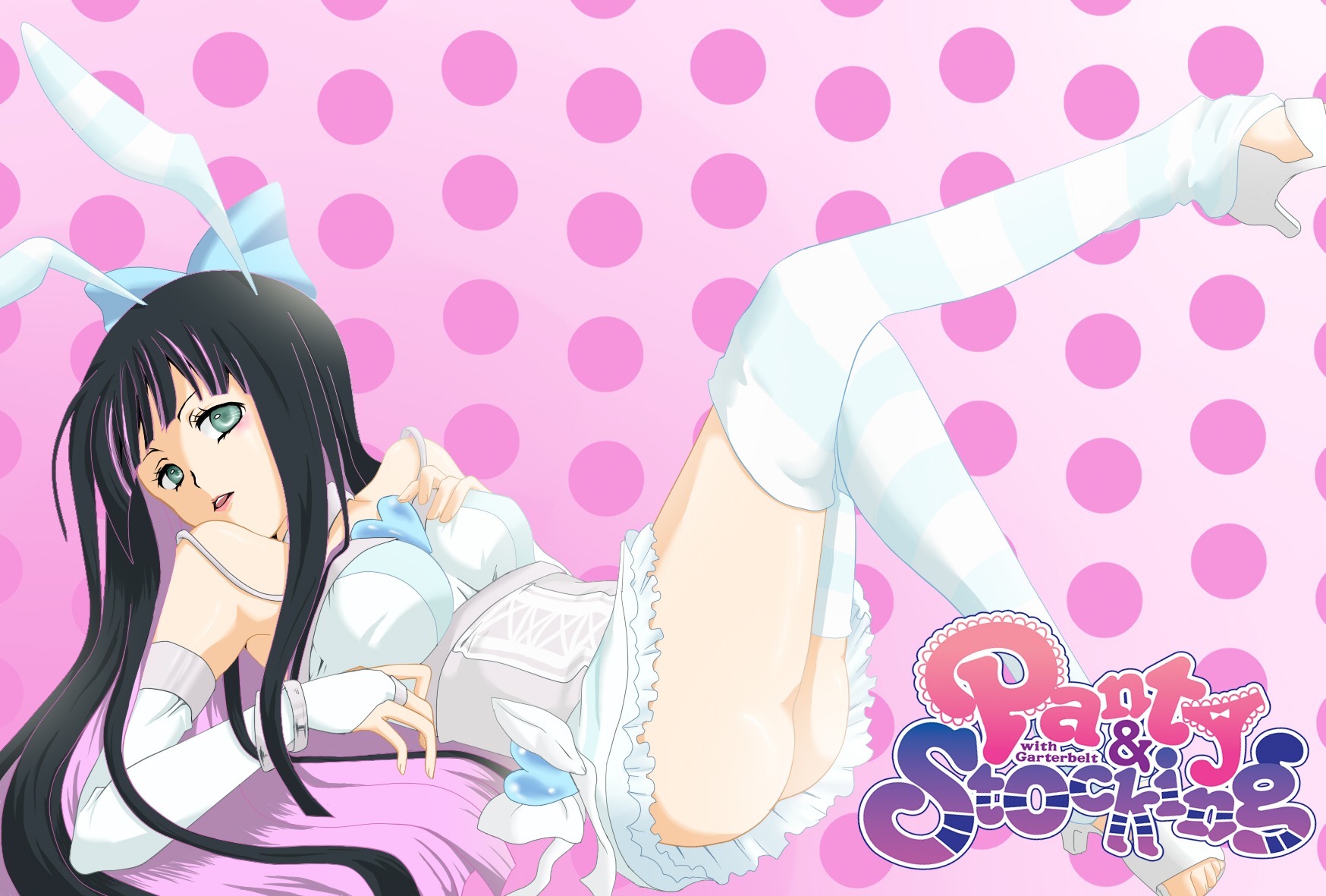 animal_ear ass female highres no_panties panty_&amp;_stocking_with_garterbelt rule34 stocking_anarchy