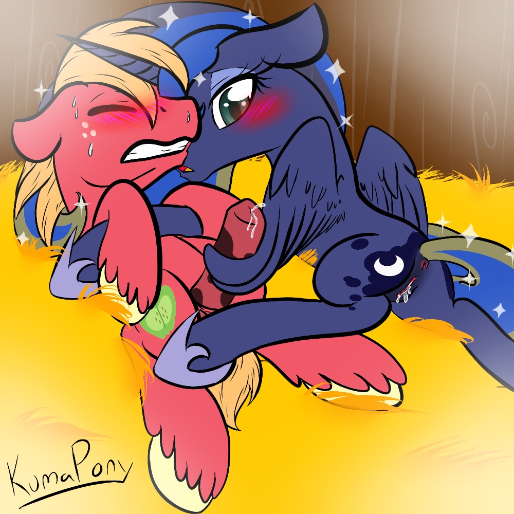1:1 2012 anus big_macintosh_(mlp) blonde_hair blue_body blue_eyes blue_fur blue_hair blush bodily_fluids cutie_mark duo e621 earth_pony equid equine erection eyes_closed feathered_wings feathers female feral friendship_is_magic fur genital_fluids genitals hair hasbro hay hooves horn horse inside kumapony male male/female mammal my_little_pony mythological_creature mythological_equine mythology nude penis pony princess_luna_(mlp) red_body red_fur tail vaginal_fluids vulva winged_unicorn wingjob wings wood