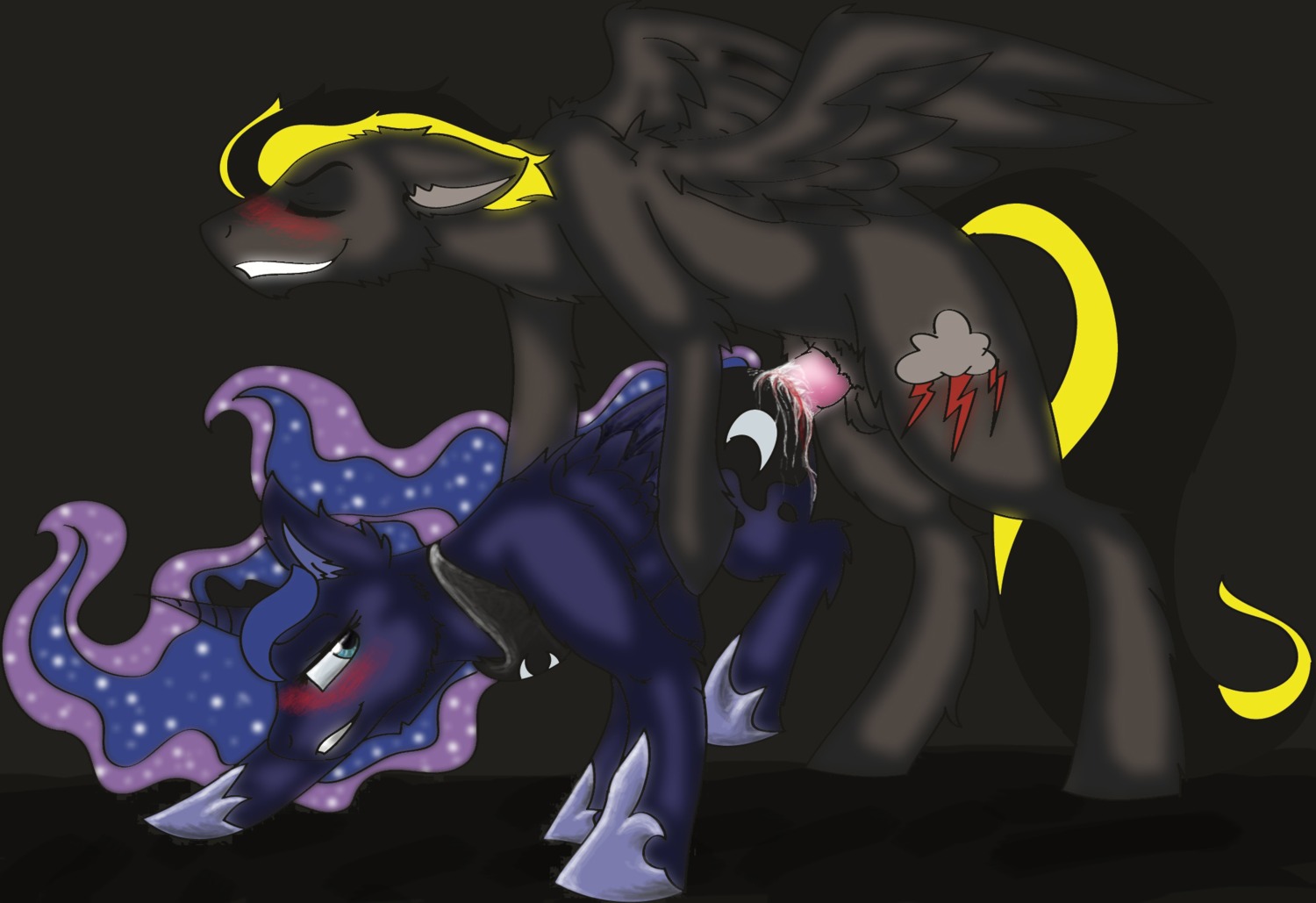 2012 balls blood blush bodily_fluids canon_x_oc cielo_rey cum cum_inside cutie_mark duo e621 equid equine erection fan_character feathered_wings feathers female female_penetrated feral flightless friendship_is_magic from_behind_position genital_fluids genitals hair hasbro hi_res horn male male/female male_penetrating male_penetrating_female mammal multicolored_hair my_little_pony mythological_creature mythological_equine mythology nude pegasus penetration penis princess_luna_(mlp) quadruped sex simple_background tail two_tone_hair winged_unicorn wings
