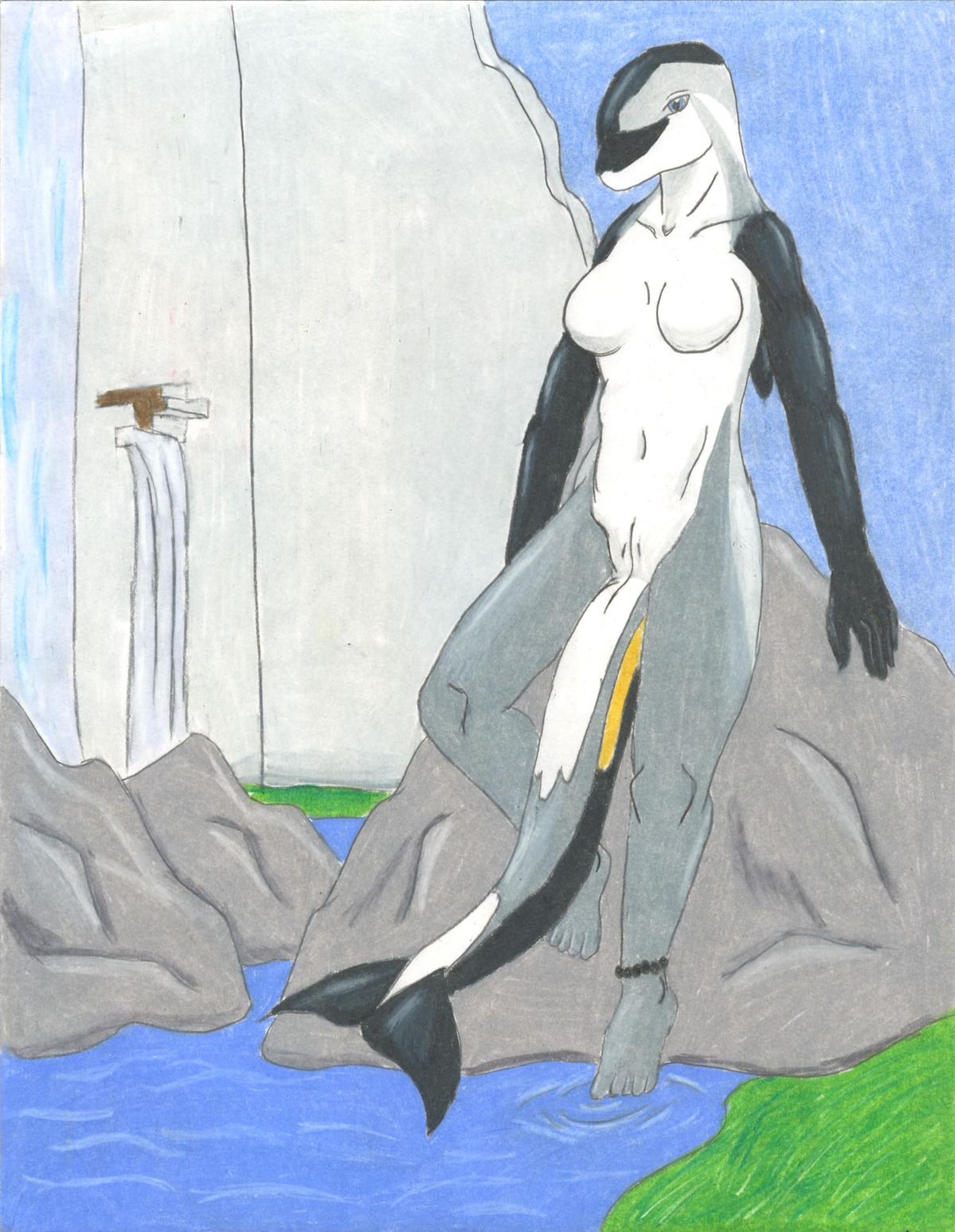 absurd_res adleisio animal_genitalia anthro aquatic atlantic_white-sided_dolphin cetacean cloaca dolphin e621 female genitals hi_res mammal mammary_slits oceanic_dolphin rock rugira ruins solo tail toothed_whale vertical_cloaca water waterfall white-sided_dolphin